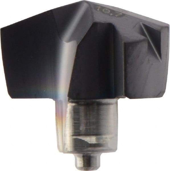 Iscar - Series ICP, 10.69mm Diam Grade IC908 140° Replaceable Drill Tip - Carbide, TiAlN Finish, 10 Seat Size - Eagle Tool & Supply