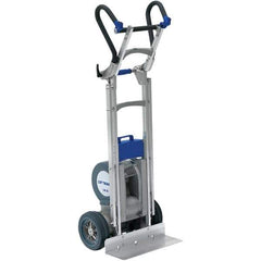Wesco Industrial Products - 725 Lb Capacity 47" OAH Stair Climbing Battery Powered Hand Truck - Ergonomic Dual Grip Handle, Aluminum, Microcellular Wheels - Eagle Tool & Supply