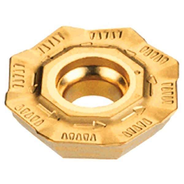 Iscar - OFMT07T3 76 Grade IC330 Carbide Milling Insert - TiCN/TiN Finish, 0.179" Thick, 0.7008" Inscribed Circle, 0.6mm Corner Radius - Eagle Tool & Supply
