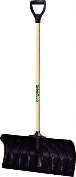 UnionTools - 24 Inch Wide Blade x 11 Inch High Blade Pusher Snow Shovel - 45 Inch Long Hardwood Handle - Eagle Tool & Supply