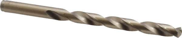 Cleveland - 5/16" 135° Cobalt Jobber Drill - Oxide/Gold Finish, Right Hand Cut, Spiral Flute, Straight Shank, 4-1/2" OAL, Split Point - Eagle Tool & Supply
