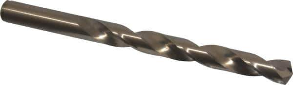 Cleveland - 7/16" 135° Cobalt Jobber Drill - Oxide/Gold Finish, Right Hand Cut, Spiral Flute, Straight Shank, 5-1/2" OAL, Split Point - Eagle Tool & Supply
