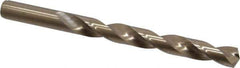Cleveland - 1/2" 135° Cobalt Jobber Drill - Oxide/Gold Finish, Right Hand Cut, Spiral Flute, Straight Shank, 6" OAL, Split Point - Eagle Tool & Supply