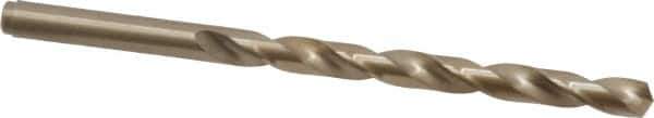 Cleveland - 6.15mm 135° Cobalt Jobber Drill - Oxide/Gold Finish, Right Hand Cut, Spiral Flute, Straight Shank, 4" OAL, Split Point - Eagle Tool & Supply