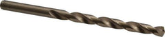 Cleveland - 6.53mm 135° Cobalt Jobber Drill - Oxide/Gold Finish, Right Hand Cut, Spiral Flute, Straight Shank, 4-1/8" OAL, Split Point - Eagle Tool & Supply