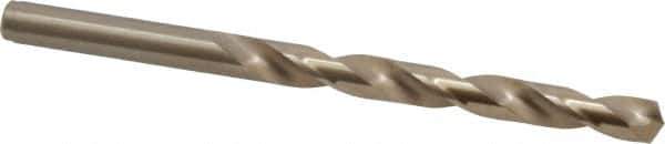 Cleveland - 7.37mm 135° Cobalt Jobber Drill - Oxide/Gold Finish, Right Hand Cut, Spiral Flute, Straight Shank, 4-1/4" OAL, Split Point - Eagle Tool & Supply
