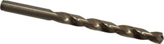 Cleveland - 8.03mm 135° Cobalt Jobber Drill - Oxide/Gold Finish, Right Hand Cut, Spiral Flute, Straight Shank, 4-1/2" OAL, Split Point - Eagle Tool & Supply