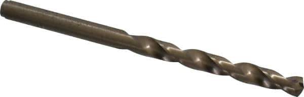 Cleveland - 5.3mm 135° Cobalt Jobber Drill - Oxide/Gold Finish, Right Hand Cut, Spiral Flute, Straight Shank, 3.39" OAL, Split Point - Eagle Tool & Supply