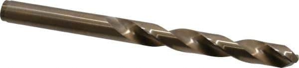 Cleveland - 9.5mm 135° Cobalt Jobber Drill - Oxide/Gold Finish, Right Hand Cut, Spiral Flute, Straight Shank, 4.92" OAL, Split Point - Eagle Tool & Supply