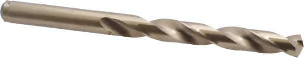 Cleveland - 10.2mm 135° Cobalt Jobber Drill - Oxide/Gold Finish, Right Hand Cut, Spiral Flute, Straight Shank, 5.24" OAL, Split Point - Eagle Tool & Supply