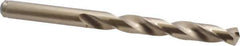 Cleveland - 10.2mm 135° Cobalt Jobber Drill - Oxide/Gold Finish, Right Hand Cut, Spiral Flute, Straight Shank, 5.24" OAL, Split Point - Eagle Tool & Supply