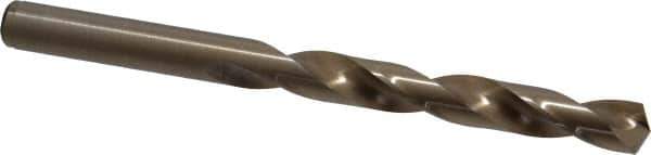 Cleveland - 11mm 135° Cobalt Jobber Drill - Oxide/Gold Finish, Right Hand Cut, Spiral Flute, Straight Shank, 5.59" OAL, Split Point - Eagle Tool & Supply