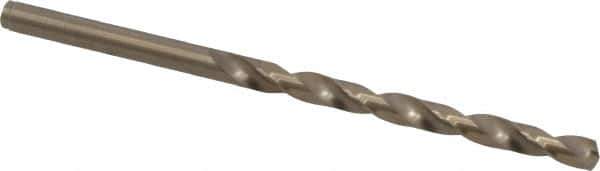 Cleveland - #18 135° Cobalt Jobber Drill - Oxide/Gold Finish, Right Hand Cut, Spiral Flute, Straight Shank, 3-1/4" OAL, Split Point - Eagle Tool & Supply