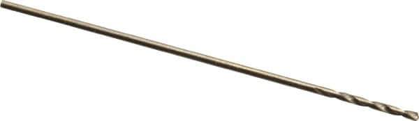Cleveland - #77 135° Cobalt Jobber Drill - Oxide/Gold Finish, Right Hand Cut, Spiral Flute, Straight Shank, 7/8" OAL, Split Point - Eagle Tool & Supply