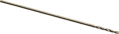 Cleveland - #77 135° Cobalt Jobber Drill - Oxide/Gold Finish, Right Hand Cut, Spiral Flute, Straight Shank, 7/8" OAL, Split Point - Eagle Tool & Supply