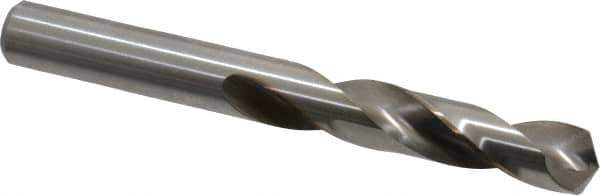 Cleveland - 21/64" 135° Spiral Flute High Speed Steel Screw Machine Drill Bit - Bright Finish, Right Hand Cut, 1-11/16" Flute Length, 2-15/16" OAL, Split Point, Straight Shank - Eagle Tool & Supply