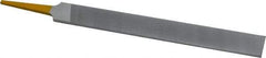 PFERD - 8" Swiss Pattern Hand File - Double Cut, 25/32" Width Diam x 7/32" Thick, With Tang - Eagle Tool & Supply