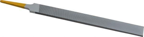 PFERD - 8" Swiss Pattern Hand File - Double Cut, 25/32" Width Diam x 7/32" Thick, With Tang - Eagle Tool & Supply