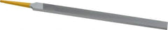 PFERD - 8" Swiss Pattern Regular Pillar File - Double Cut, 9/16" Width Diam x 7/32" Thick, With Tang - Eagle Tool & Supply