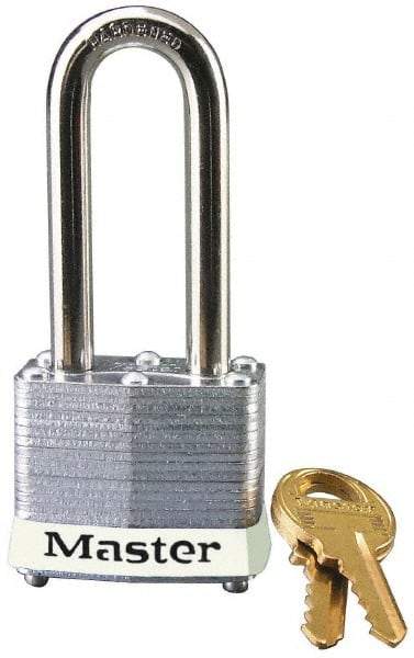 Master Lock - Keyed Alike Retaining Key Conductive Lockout Padlock - 2" Shackle Clearance, 9/32" Shackle Diam, 1-1/4" Body Height x 1-9/16" Body Width, White, 4 Pins - Eagle Tool & Supply