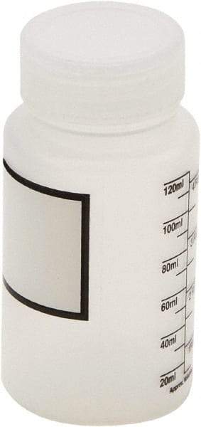 Dynalon Labware - 125 mL Wide-Mouth Bottle - Polypropylene, Translucent, 3.9" High x 2" Diam, 38mm Cap - Eagle Tool & Supply