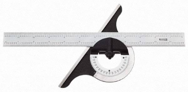 SPI - 12 Inch Long Blade, 180° Max Measurement, Bevel Protractor - Eagle Tool & Supply
