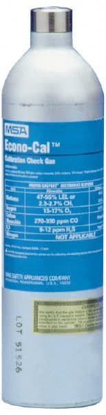 MSA - Calibration Gas & Equipment Type: Calibration Gas Gas Contents: CH4 - 1.45%; Carbon Monoxide - 60 ppm; Hydrogen Sulfide - 20 ppm; Oxygen - 15% - Eagle Tool & Supply