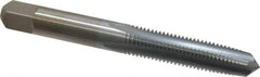 Made in USA - 5/16-24 UNF 3B 4 Flute Chrome Finish High Speed Steel Straight Flute Standard Hand Tap - Taper, Right Hand Thread, 2-23/32" OAL, 1-1/8" Thread Length, H3 Limit, Oversize - Eagle Tool & Supply