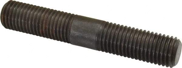 Gibraltar - 1-8 6" OAL Equal Double Threaded Stud - Alloy Steel, Black Oxide Finish, 2-3/8" Equal Thread Length - Eagle Tool & Supply