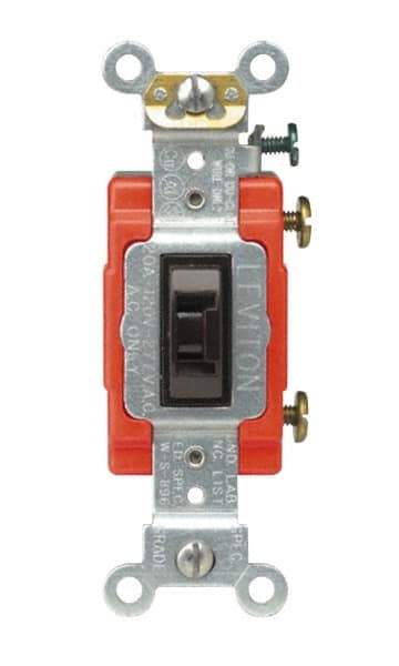 Leviton - 4 Pole, 120 to 277 VAC, 20 Amp, Industrial Grade, Key Lock, Wall and Dimmer Light Switch - 4.06 Inch High - Eagle Tool & Supply