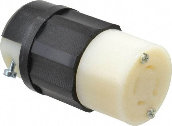 Leviton - 250 VAC, 20 Amp, L15-20R Configuration, Industrial Grade, Self Grounding Connector - 3 Phase, 3 Poles, 0.595 to 0.895 Inch Cord Diameter - Eagle Tool & Supply