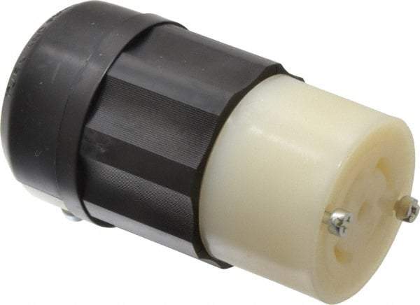 Leviton - 277/480 VAC, 30 Amp, L22-30R Configuration, Industrial Grade, Self Grounding Connector - 3 Phase, 4 Poles, 0.595 to 1.15 Inch Cord Diameter - Eagle Tool & Supply