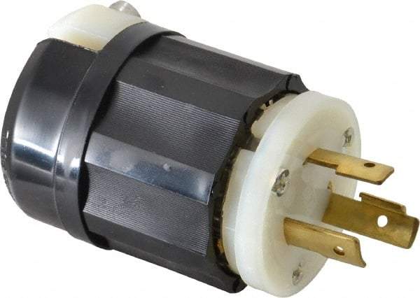 Leviton - 125 VAC, 20 Amp, L5-20P Configuration, Industrial Grade, Self Grounding Connector - 1 Phase, 2 Poles, 0.385 to 0.78 Inch Cord Diameter - Eagle Tool & Supply