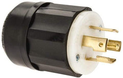 Leviton - 277/480 VAC, 30 Amp, L22-30P Configuration, Industrial Grade, Self Grounding Plug - 3 Phase, 4 Poles, 0.595 to 1.15 Inch Cord Diameter - Eagle Tool & Supply