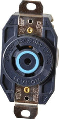 Leviton - 120/208 VAC, 20 Amp, L21-20R NEMA, Self Grounding Receptacle - 4 Poles, 5 Wire, Female End, Black - Eagle Tool & Supply