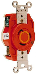 Leviton - 125 VAC, 20 Amp, L5-20R NEMA Configuration, Orange, Industrial Grade, Isolated Ground Single Receptacle - 1 Phase, 2 Poles, 3 Wire, Flush Mount - Eagle Tool & Supply