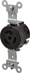 Leviton - 277 VAC, 15 Amp, L7-15R NEMA, Self Grounding Receptacle - 2 Poles, 3 Wire, Female End, Black - Eagle Tool & Supply