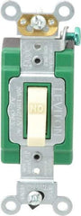 Leviton - 1 Pole, 120 to 277 VAC, 30 Amp, Industrial Grade, Toggle, Wall and Dimmer Light Switch - 1.31 Inch Wide x 4.06 Inch High - Eagle Tool & Supply