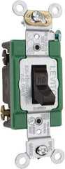 Leviton - 2 Pole, 120 to 277 VAC, 30 Amp, Industrial Grade, Toggle, Wall and Dimmer Light Switch - 1.31 Inch Wide x 4.06 Inch High - Eagle Tool & Supply