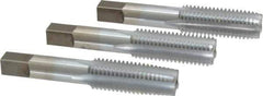 Made in USA - 3/4-10 UNC, 4 Flute, Bottoming, Plug & Taper, Chrome Finish, High Speed Steel Tap Set - Right Hand Cut, 4-1/4" OAL, 2" Thread Length, 2B/3B Class of Fit - Eagle Tool & Supply