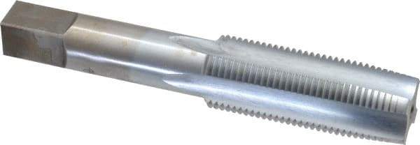 Made in USA - 3/4-16 UNF 3B 4 Flute Chrome Finish High Speed Steel Straight Flute Standard Hand Tap - Taper, Right Hand Thread, 4-1/4" OAL, 2" Thread Length, H3 Limit, Oversize - Eagle Tool & Supply