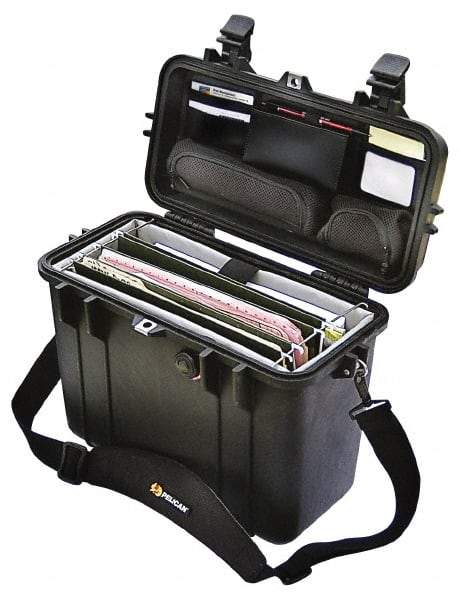 Pelican Products, Inc. - 8-23/32" Wide x 9-5/8" Deep x 13-5/32" High, Top Loader Case - Black, Plastic - Eagle Tool & Supply