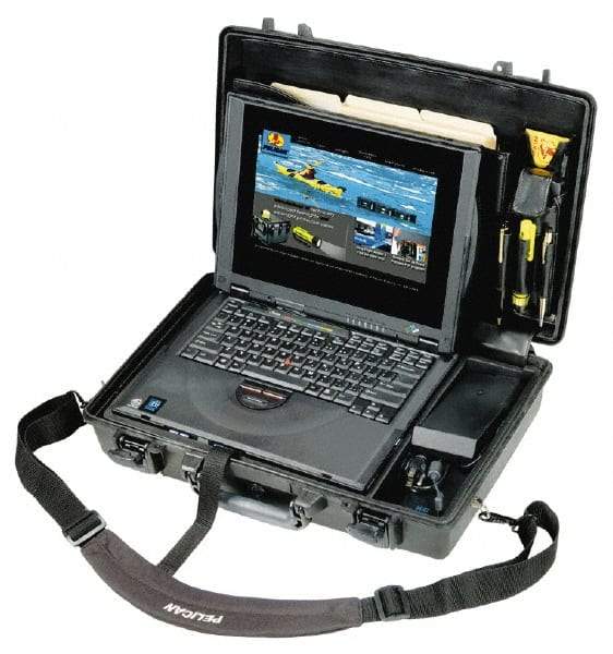 Pelican Products, Inc. - 13-15/16" Wide x 13-15/16" Deep x 4-11/16" High, Laptop/Tablet Case - Black, Plastic - Eagle Tool & Supply