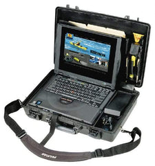 Pelican Products, Inc. - 13-15/16" Wide x 13-15/16" Deep x 4-11/16" High, Laptop/Tablet Case - Black, Plastic - Eagle Tool & Supply