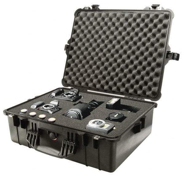 Pelican Products, Inc. - 19-23/64" Wide x 19-7/16" Deep x 8-51/64" High, Clamshell Hard Case - Black, Plastic - Eagle Tool & Supply