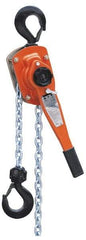 Value Collection - 3,000 Lb Lifting Capacity, 5' Lift Height, Lever Hoist - Made from Chain, 51 Lb Avg Pull to Lift Rated Load, 1 Chain - Eagle Tool & Supply