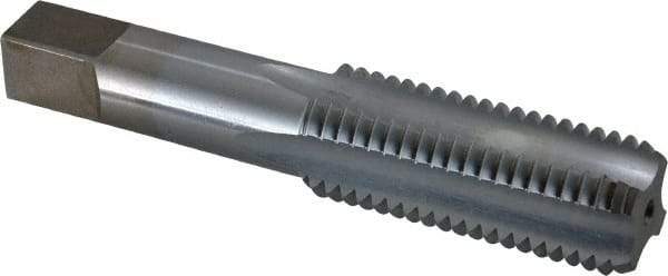 Made in USA - 1-8 UNC 3B 4 Flute Chrome Finish High Speed Steel Straight Flute Standard Hand Tap - Bottoming, Right Hand Thread, 5-1/8" OAL, 2-1/2" Thread Length, H4 Limit, Oversize - Exact Industrial Supply