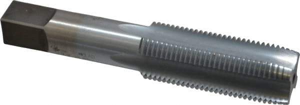 Made in USA - 1-12 UNF 3B 4 Flute Chrome Finish High Speed Steel Straight Flute Standard Hand Tap - Plug, Right Hand Thread, 5-1/8" OAL, 2-1/2" Thread Length, H4 Limit, Oversize - Eagle Tool & Supply