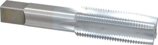 Made in USA - 1-12 UNF 3B 4 Flute Chrome Finish High Speed Steel Straight Flute Standard Hand Tap - Taper, Right Hand Thread, 5-1/8" OAL, 2-1/2" Thread Length, H4 Limit, Oversize - Eagle Tool & Supply