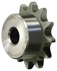 Browning - 14 Teeth, 1/2" Chain Pitch, Chain Size 40, Min Plain Bore Sprocket - 1/2" Bore Diam, 2.247" Pitch Diam, 2.49" Outside Diam - Eagle Tool & Supply